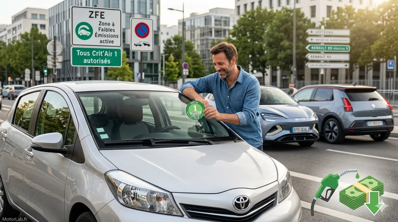 une toyota yaris grise qui trone en pleine ZFE en 2026