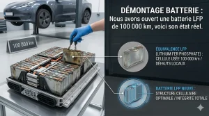 Démontage batterie : Nous avons ouvert une batterie LFP de 100 000 km, voici son état réel.